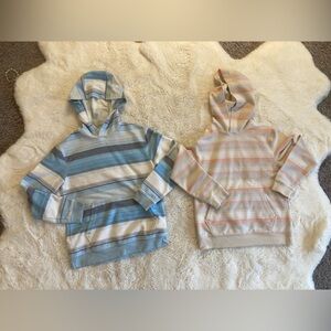 Colorful Planet Striped Hooded Sweater Duo Blue and Terracotta Boys L 10/12